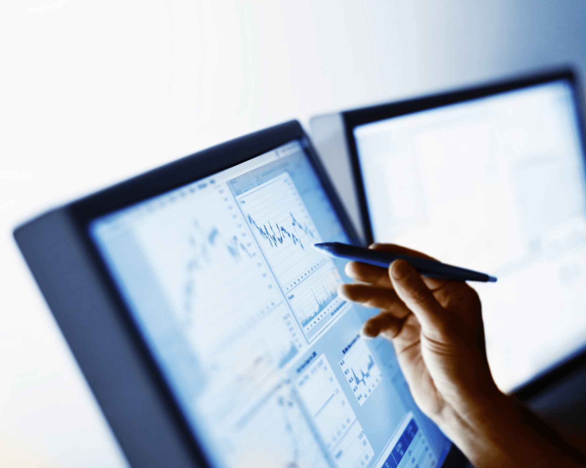 Trading results on a screen